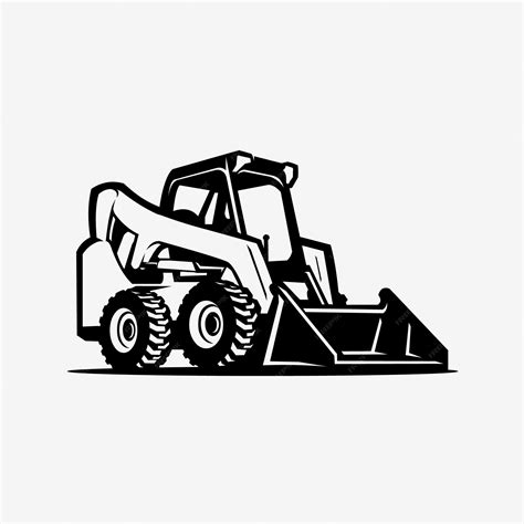 free skid steer loader clipart|black and white skid steer.